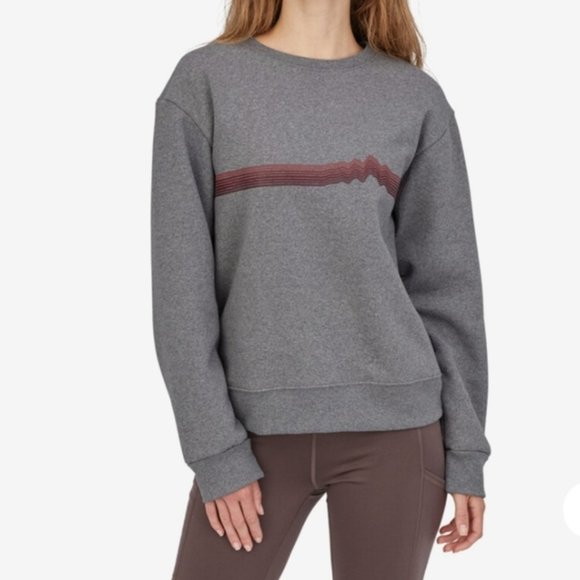 Patagonia Tops - Patagonia Women's Ridge Rise Stripe Uprisal Crew Sweatshirt Plume Grey Small